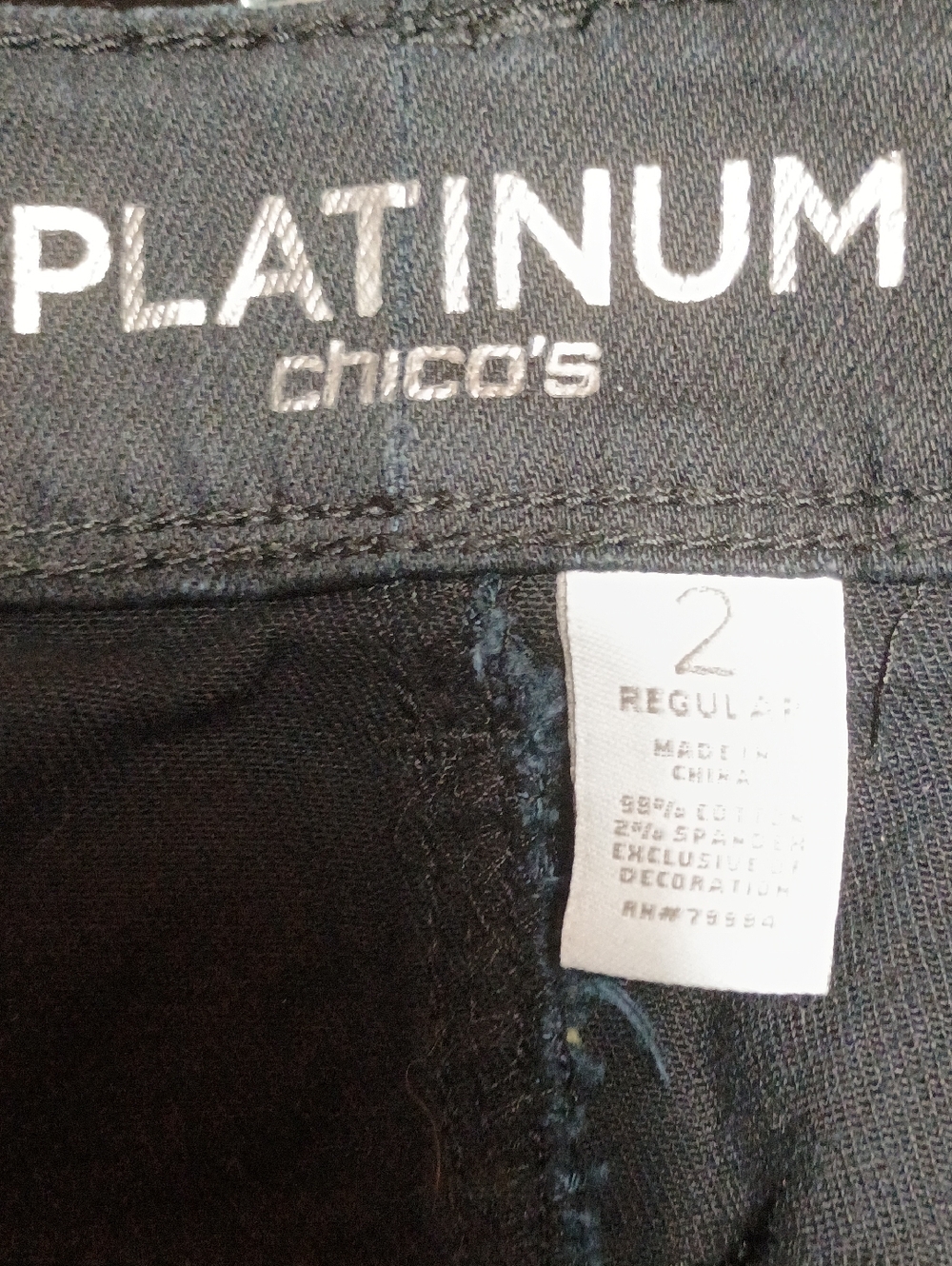 Chico's Platinum Black Women's Jeans With Sequin's On Bottom